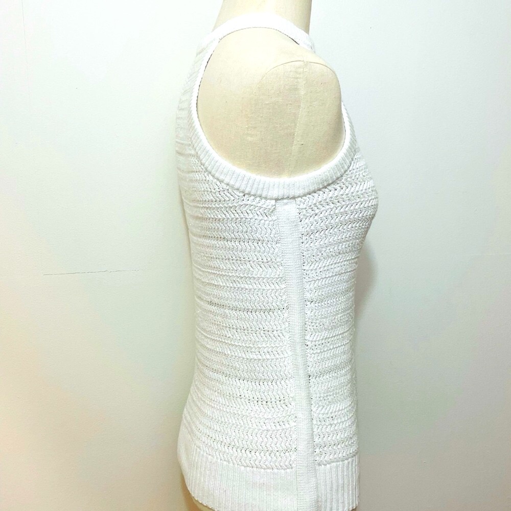 Gap Womens White‎ Crochet Knit Halter Neck Sleeveless Tank Top XS White - Picture 4 of 10